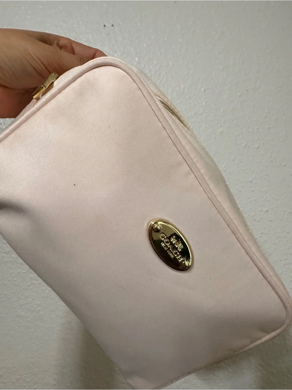 Versace Navy and Blush Pink Cosmetic Pouch Duo